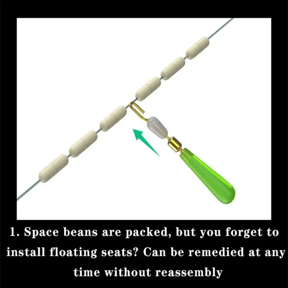 20pcs Silicone Fishing Floats Seat Swivel Copper Head Fishing Bobber Float Fast Link Single Hook Sub-Line Clamp Connector