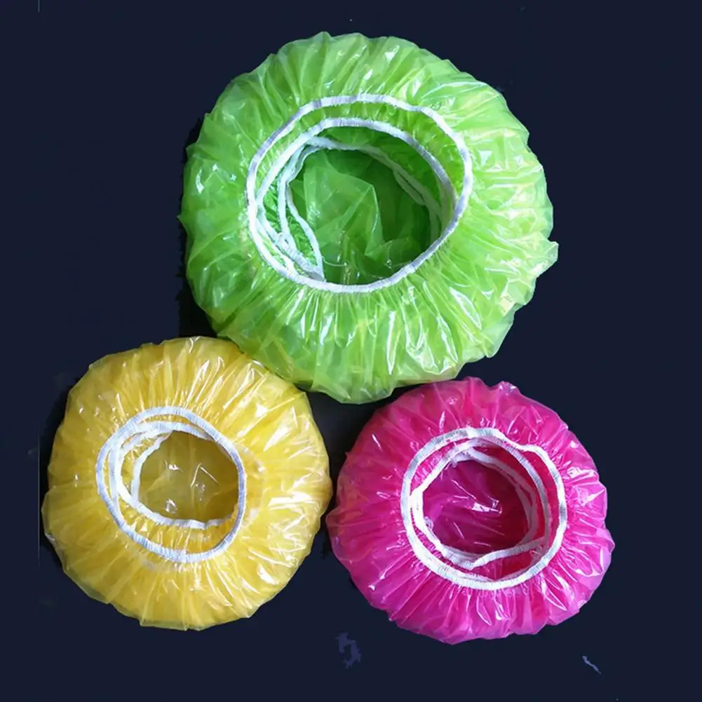 60Pcs Elastic Food Covers Waterproof PET Elastic Food Storage Bags Stretch Wrap Bowl Covers Home Supplies