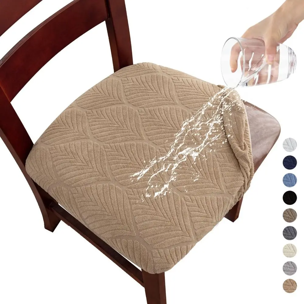 Stain Resistant Dining Chair Covers Waterproof Oil-proof Seat Protector Pet Claw Resistant Scratch Resistant