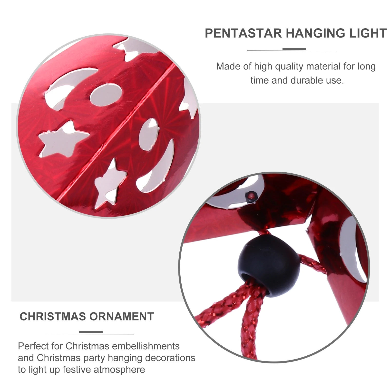 

Hanging Light Vintage Pentagram Pendant Lamp Red Chandelier DIY Electronic Lights Party Supplies Christmas Ornament