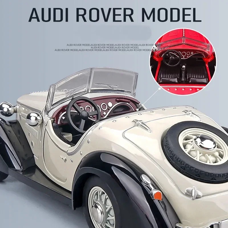 1:32 Audi Wanderer W25k Classic Wheel Vintage Car Scale Metal Model With Light Sound Diecast Vehicle Pull Back Toy A20Fashion Or