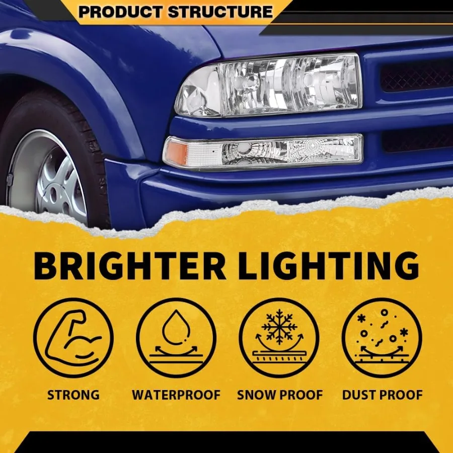 المصابيح الأمامية المصابيح الأمامية الوفير بدوره مصباح إشارة ث o المصابيح 1 زوج متوافق مع 1998-2005 تشيفي السترة صالح ل 1998-2004 تشيفي S1