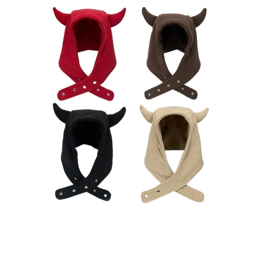 Punk Ear Protection Demon Ear Hat Adjustable Lei Feng Cap Warm Solid Color Winter Pullover Cap Female/Male