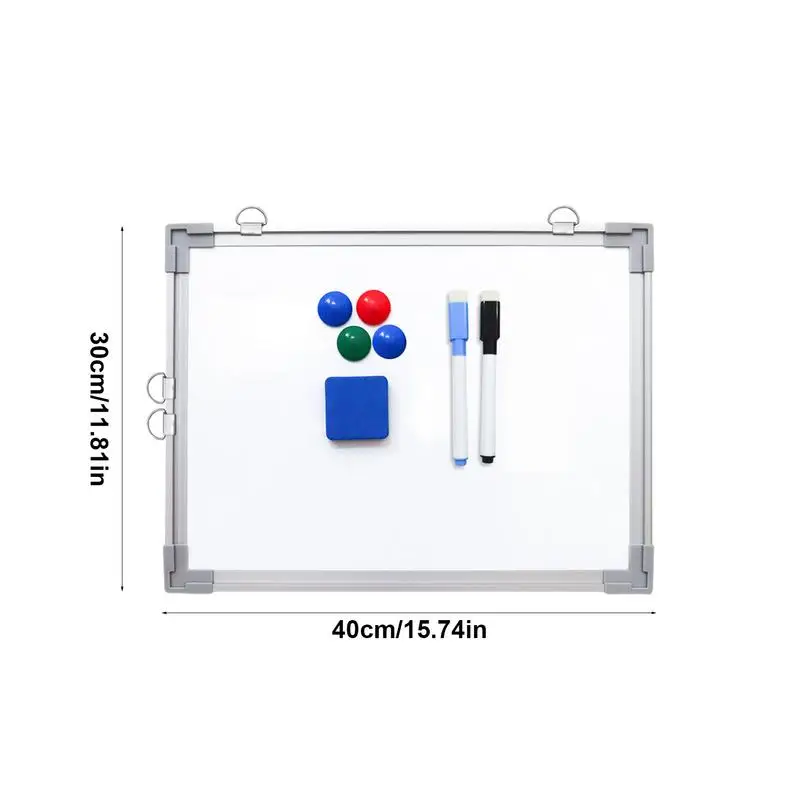 Magnetisch Whiteboard Magnetisch Mini Whiteboard 1 Gum 4 Magneten 2 Markers Gladde Dubbelzijdige Schrijftafel Aluminium