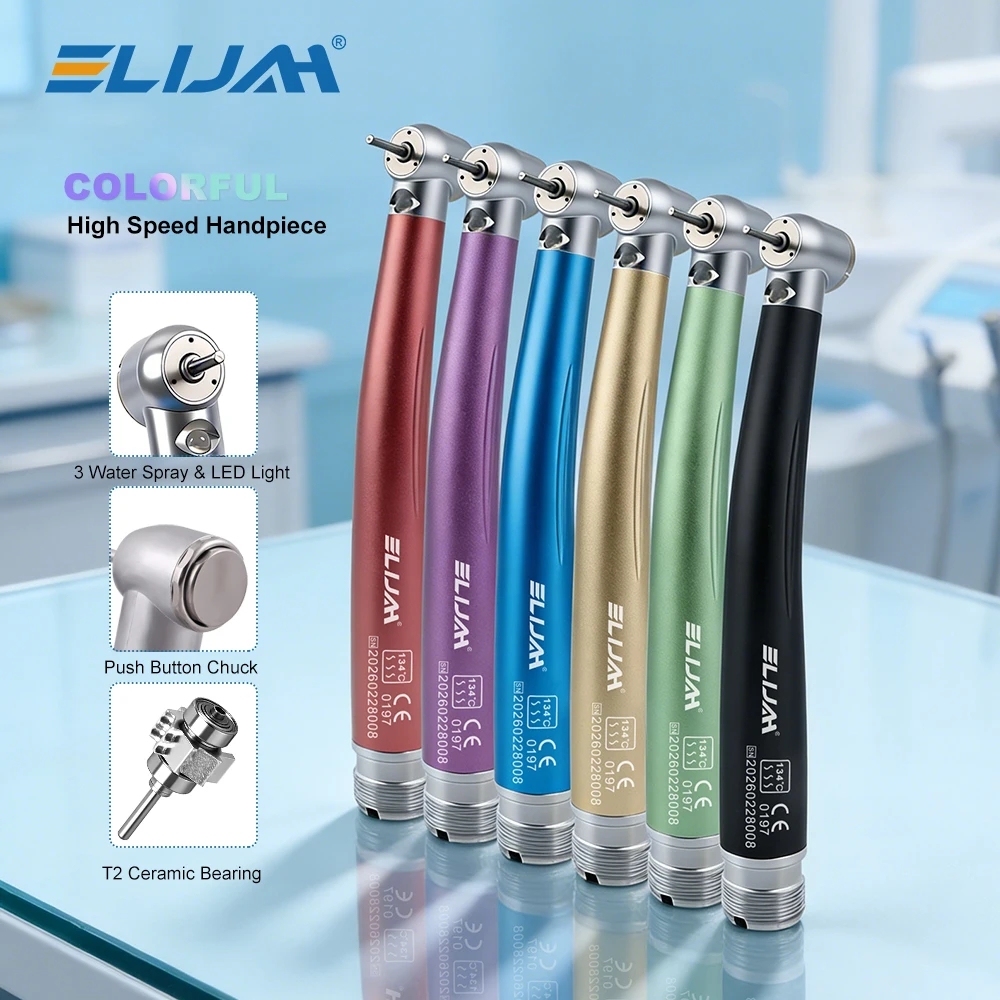 Colorful LED High Speed Dental Handpiece Push Button 3 Water Spray Air Turbine Low Noise Standard Head Dentistry Equipment Tools