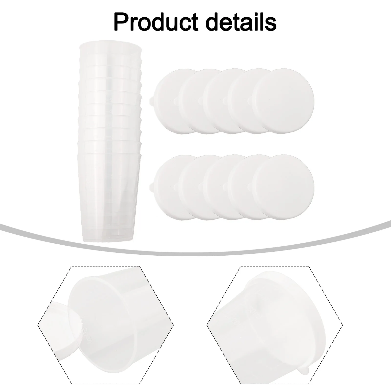 Graduated 50ml Plastic Measuring Cups with Lids 10pcs for Consistent Results in Recipes Experiments and Sample Prep