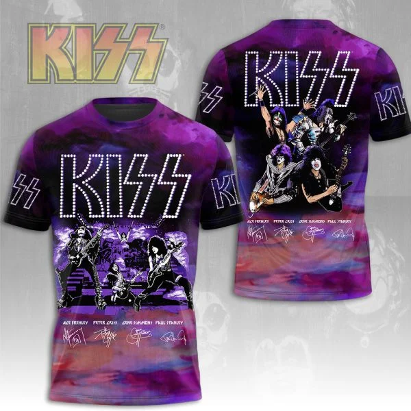 Classic Rock Band Kiss 3D Printing T-shirts Men Women Hip Hop Short Sleeve O-Neck Tops Tees Oversized Street Men's Clothing