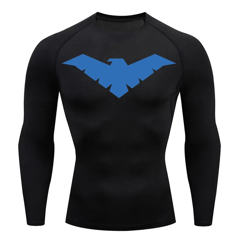Men's Long-sleeved T-shirt Compression Shirt Sun Protection Base Layer Quick-drying Sweat Sportswear Rashgarda MMA Tops & Tees
