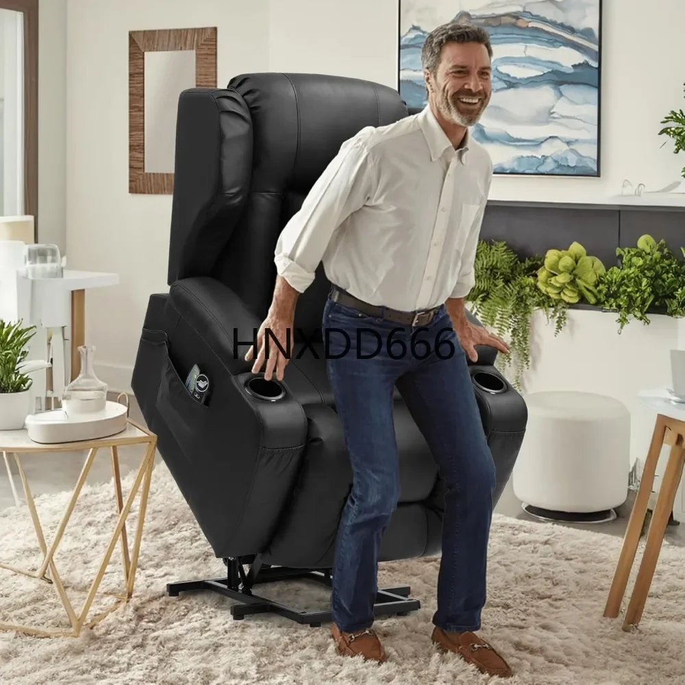 Power Lift with Vibration Massage and Lumbar Heat, Designed for Elderly, Infinite Positions, Cup Holder, USB Port,