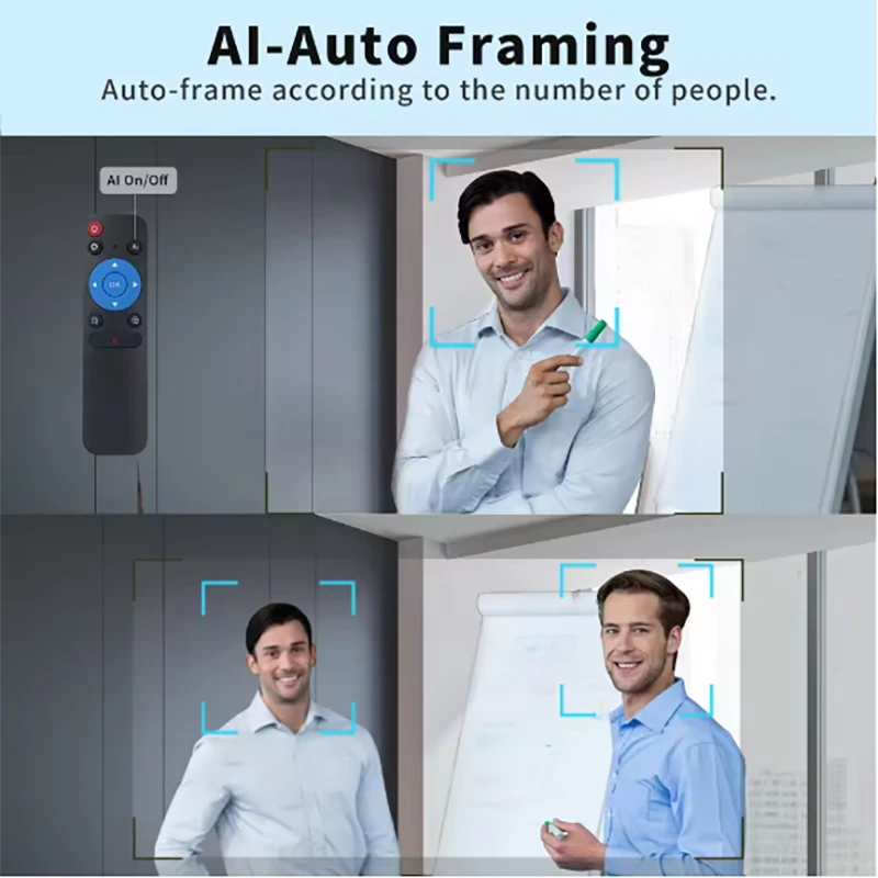 4K PTZ Webcam AI Auto Framing with Mics Camera 3X Digital Zoom Auto Focus for Youtube Living Stream Online Meet Video Camera