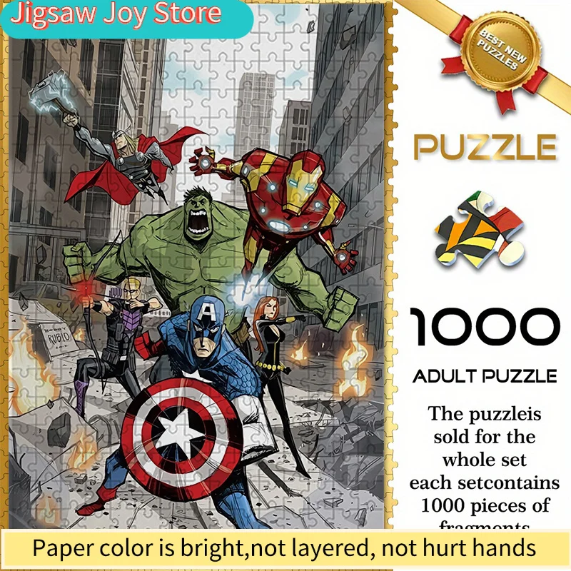 

Бесшовный пазл на тему Marvel Z10.11-50, дизайн «Битва в городе» с героями «Мстителей» — прочный утолщенный пазл для самостоятельной сборки, головоломка для взрослых