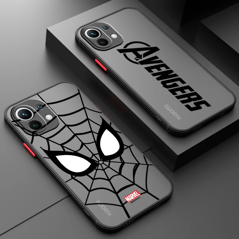 Marvel Spiderman Venom Logo Frosted Translucent For Xiaomi Mi 13 12 12T 11T 11 11i 10T 10 9T Pro Lite Ultra 5G TPU Phone Case