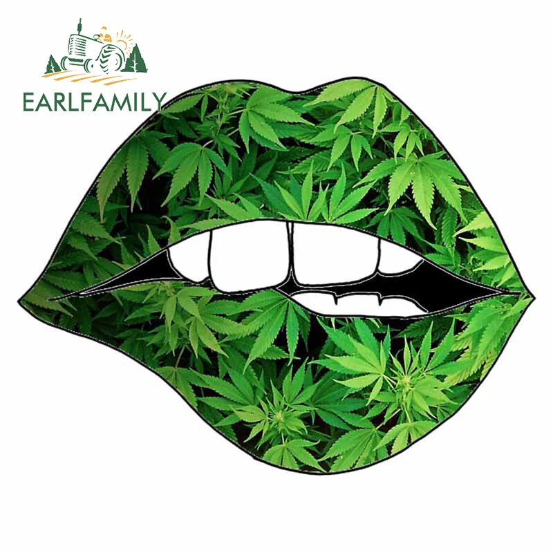 EARLFAMILY 420 SKULL Smoking Vinyl Middle Finger Car Sticker Weed Leaf Leaves Dank Bud Bumper Car Truck Decal Funny Car Styling