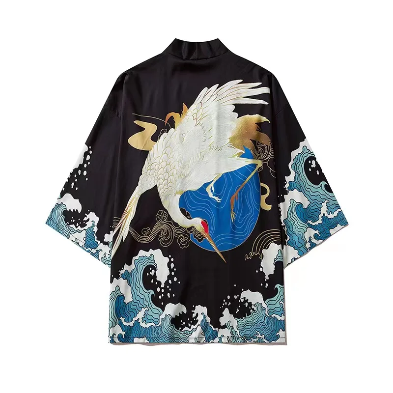 Japanese Traditional Clothing Loose Edition Fashion Kimono High Quality Leisure Bathing Clothes Men\'S And Women\'S Printed Tops