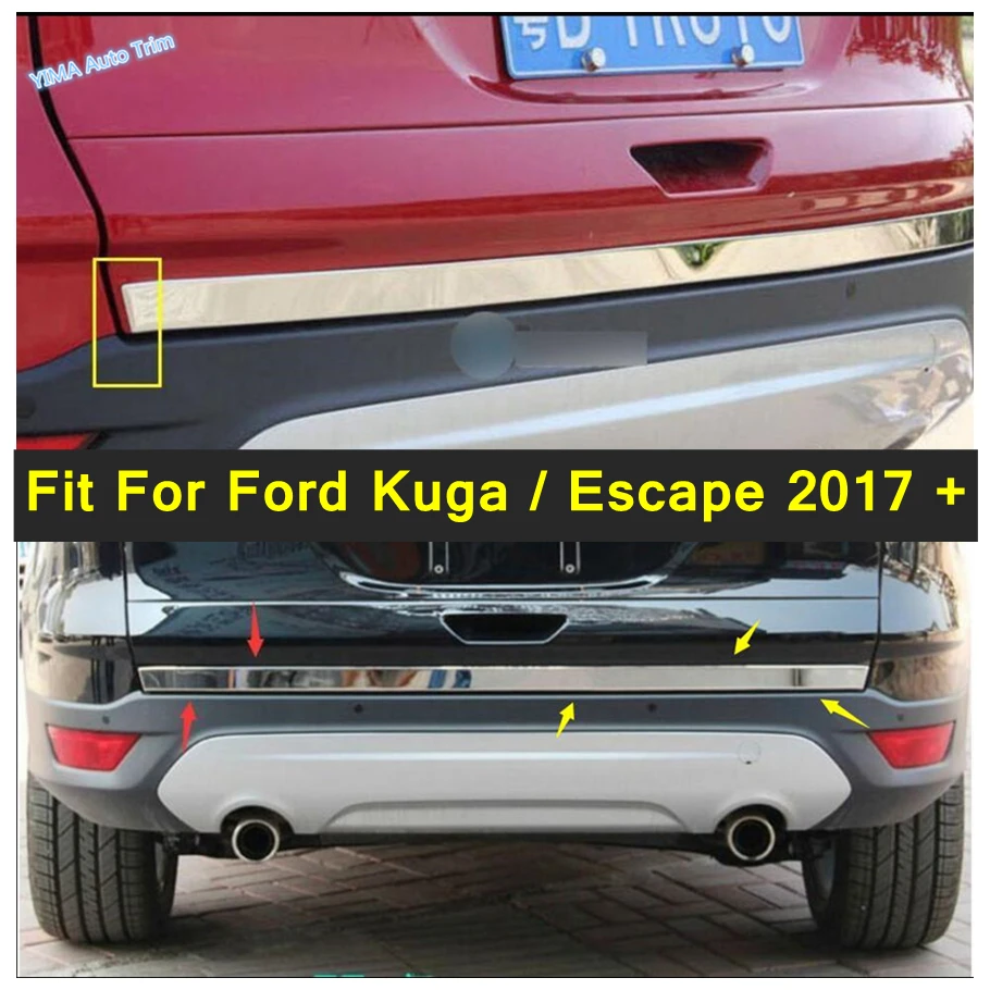 

Lapetus Car Styling Car Rear Tail Behind Trunk Lid Strip Cover Trim 1PCS For Ford Kuga / Escape 2017 2018 2019 / Stainless Steel