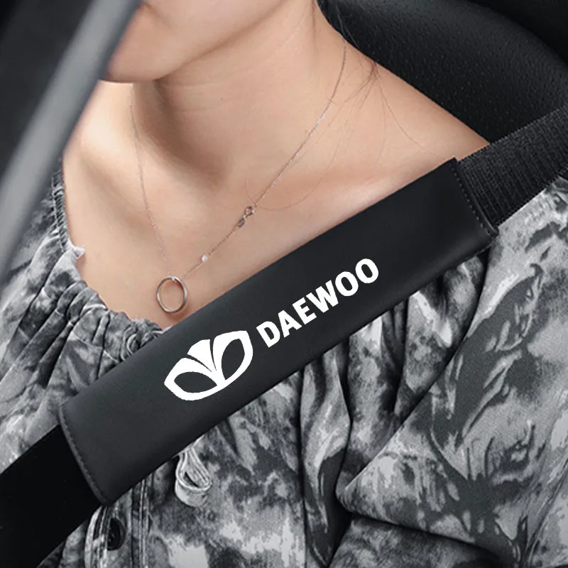 Car Seat Belt Adjustable Shoulder Pad For Daewoo Kalos Lanos Nexia Matiz Nubira Espero Gentra T250 Aveo Damas LABO Accessories