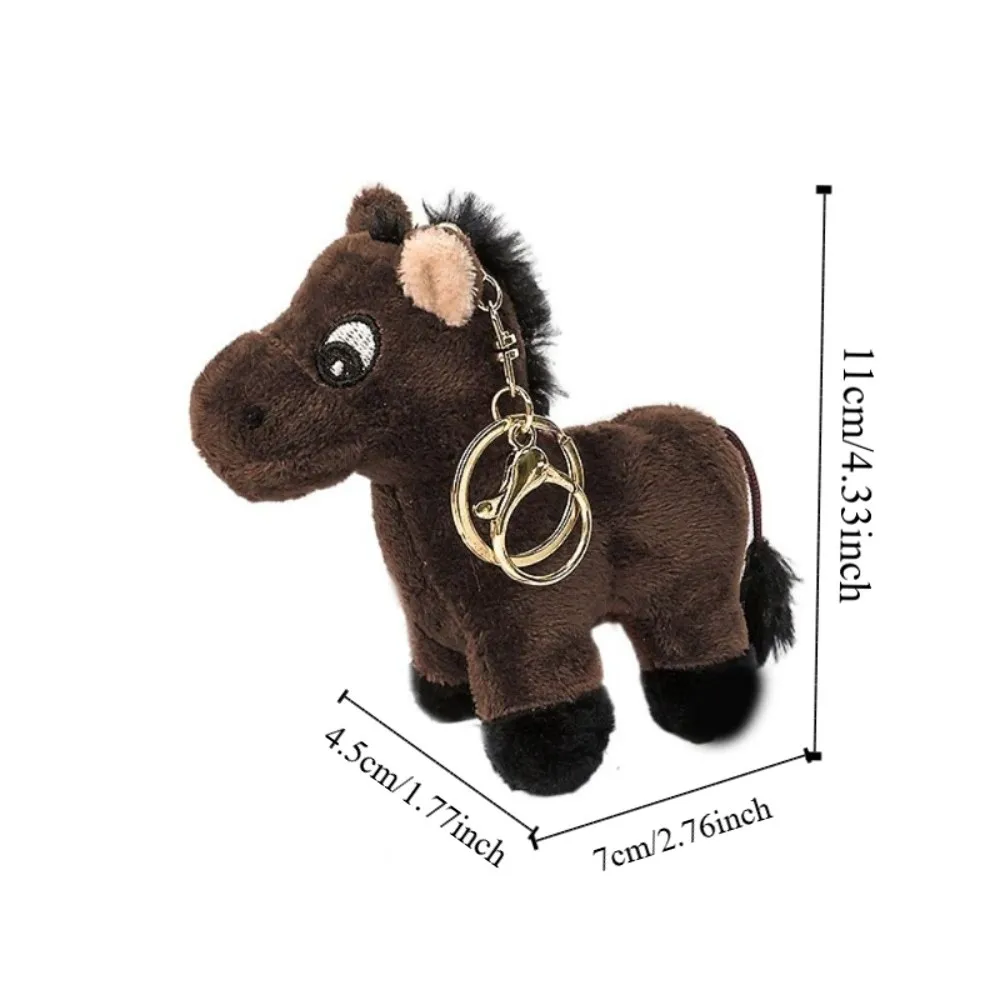 Animal de pelúcia cavalo chaveiro pendurado decoração mochila charme cavalo de pelúcia bonito dos desenhos animados pendurado decoração pequeno cavalo chaveiro