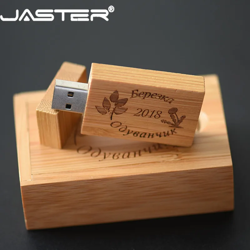 

JASTER promotion (free custom logo) creative wooden usb+box pendrive 4GB/8GB/16GB/32GB/64GB USB 2.0 usb flash drive