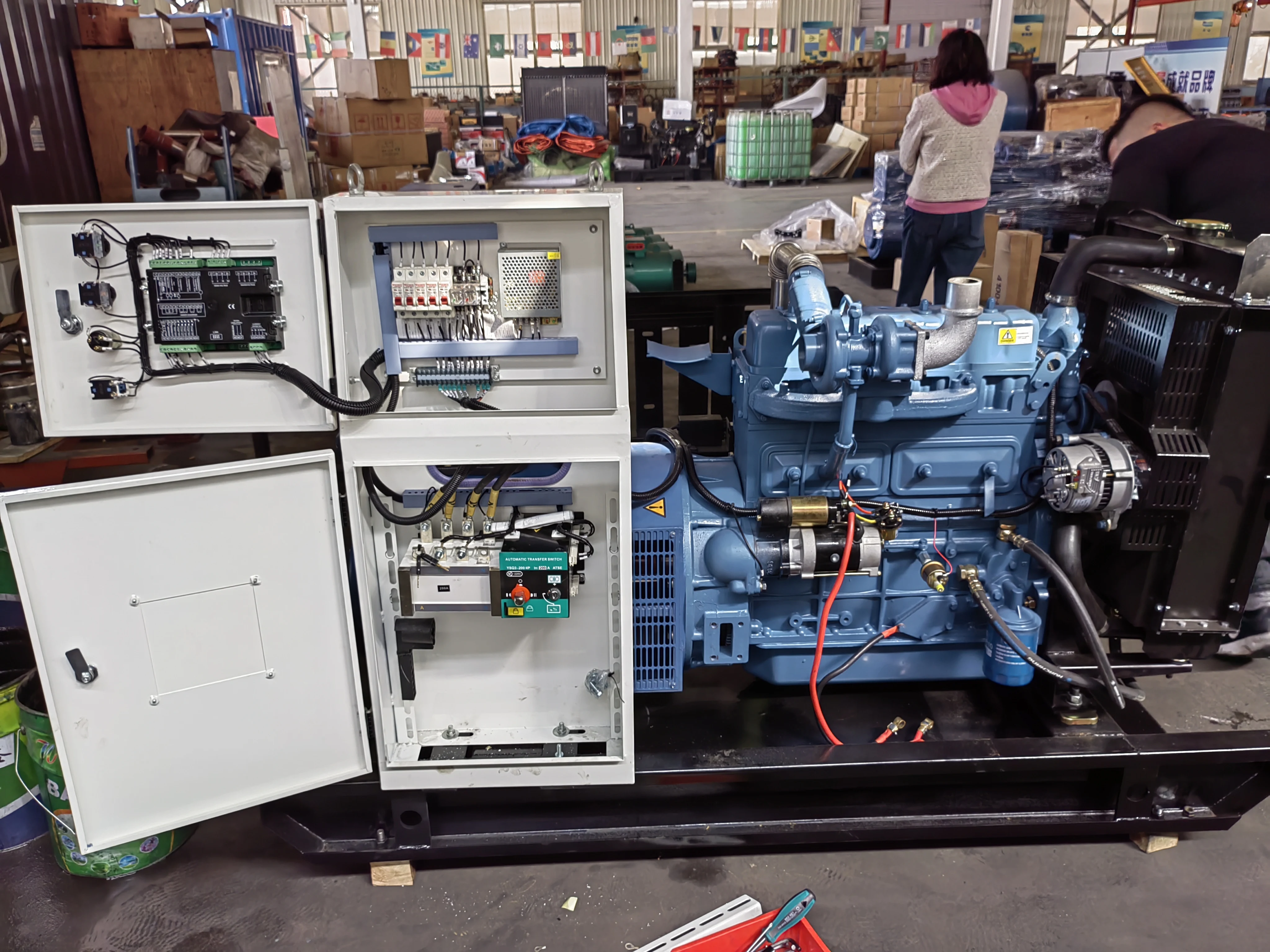 factory price 50kw/62.5kva weifang Ricardo diesel generator with ZH4105ZD with ATS and brushless alternator