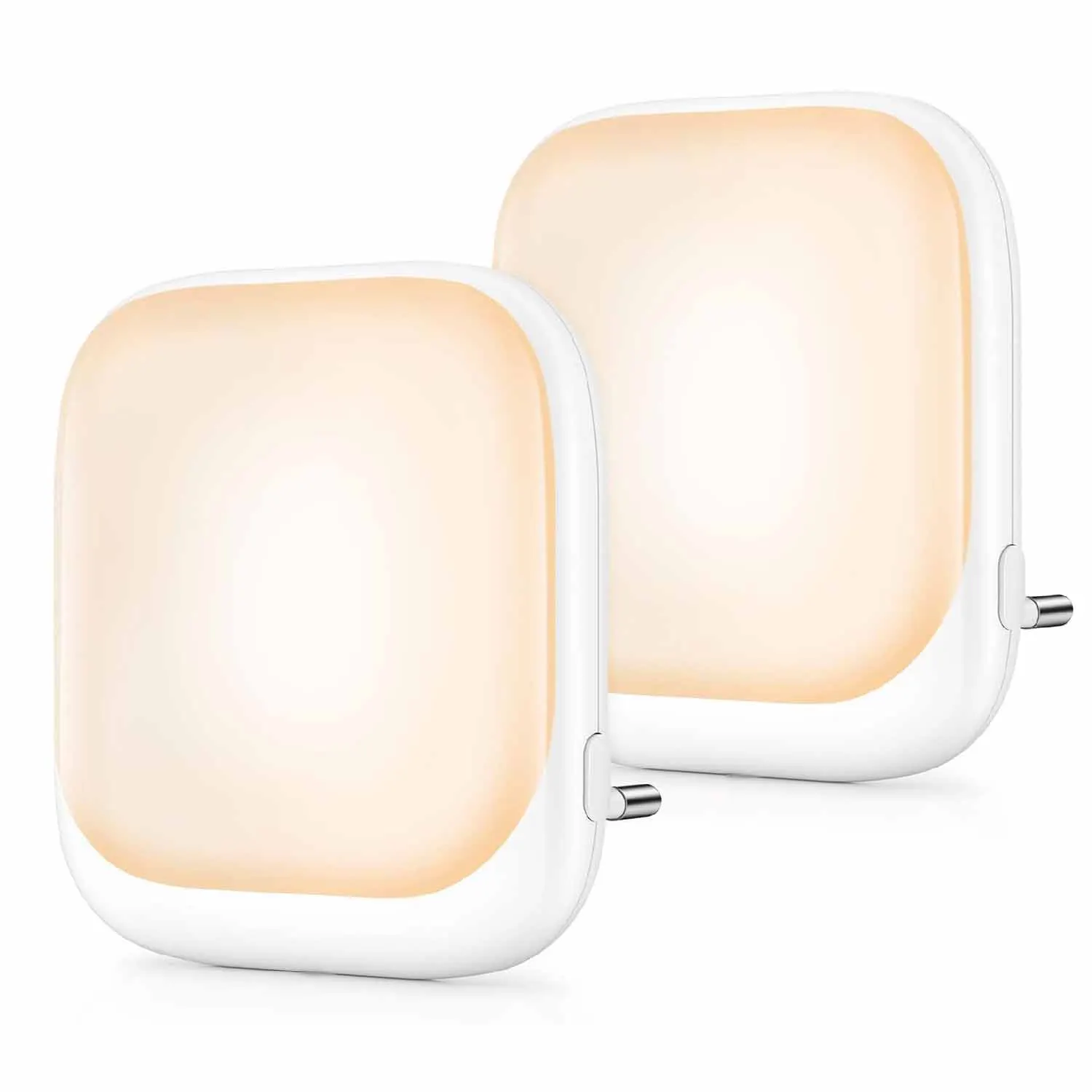 Night Light Socket with Twilight Sensor, Pack of 2 Children's Night Light with 3 Brightness Dimmable for Bedroom, Hallway, Kitch