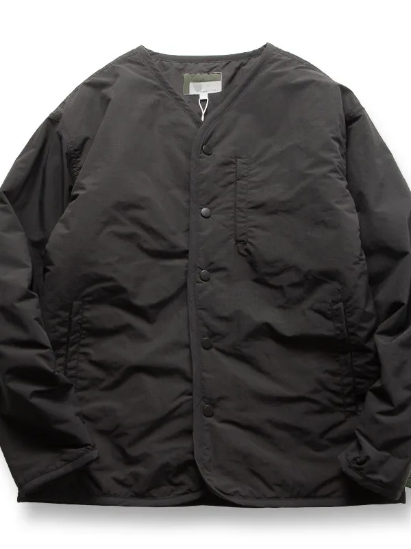 Loose Fit Men's Outdoor Cotton Jacket Inner Liner Tagless American Military Style Workwear Waterproof Long Sleeve V-Neck Coat