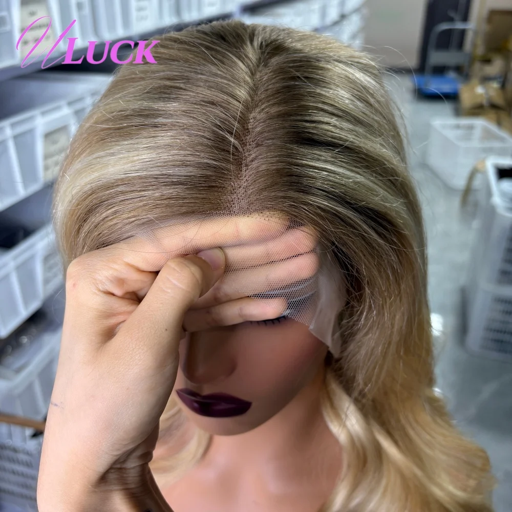 Uluck شعر مستعار مموج 13x6 الدانتيل الباروكات الأمامية الرماد العسل شقراء الملونة البرازيلي خصلات الشعر المستعار الإنسان جاهزة لارتداء للنساء البيض