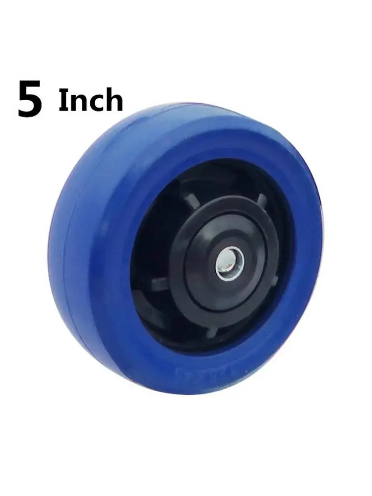 1 Pc Packaging 5 Inch Single Wheel Heavy Duty Rubber Caster Piece Wear Resistant Flat Driver Cart