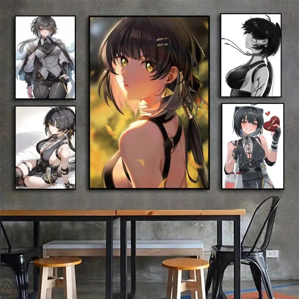 Rover Anime Game W-Wuthering Waves Posters Living Room Bar Cafe Quality Canvas Vintage Style Comics Painting Art Home Wall Decor