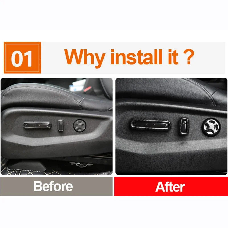 For Honda CRV CR-V 2017 2018 2019 2020 2021 2022 Hybrid ABS Car Styling Trim Seat Adjustment Knob Button Switch Cover Stick view 4