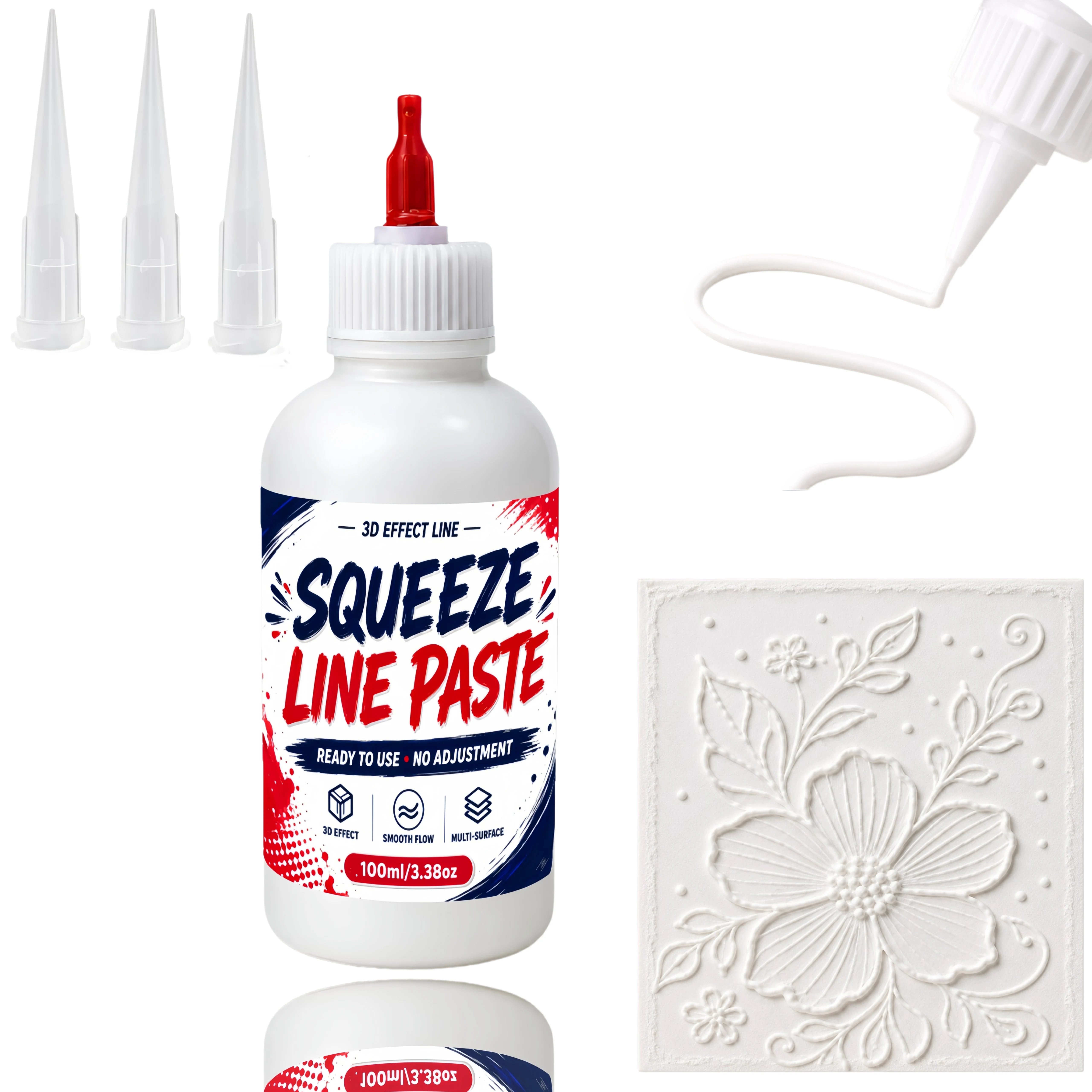 Artistic Acrylic Texture Squeeze-Line Paste for 3D Effect Lines. Ready-to-Use, Ultra-Fine Tip for Smooth precise Artist DIY Pain