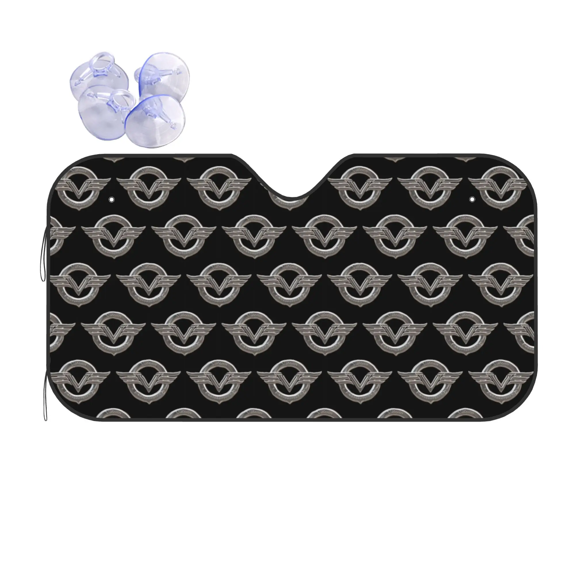 Vulcans Motorcyle VN 750 Logo Car Front Windshield Sun Visor Heat Insulation  UV Protection Portable Aluminum Foil Auto Visor