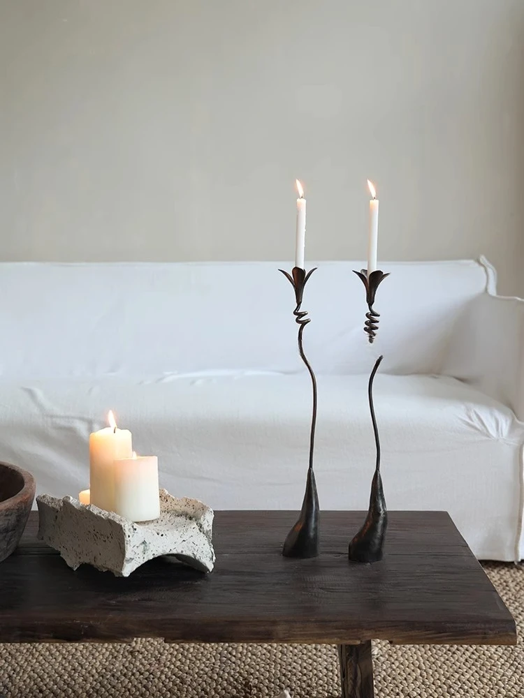 

Wabi Sansan cast iron scented candle holder ornament black metal dining table entrance fireplace tabletop decoration