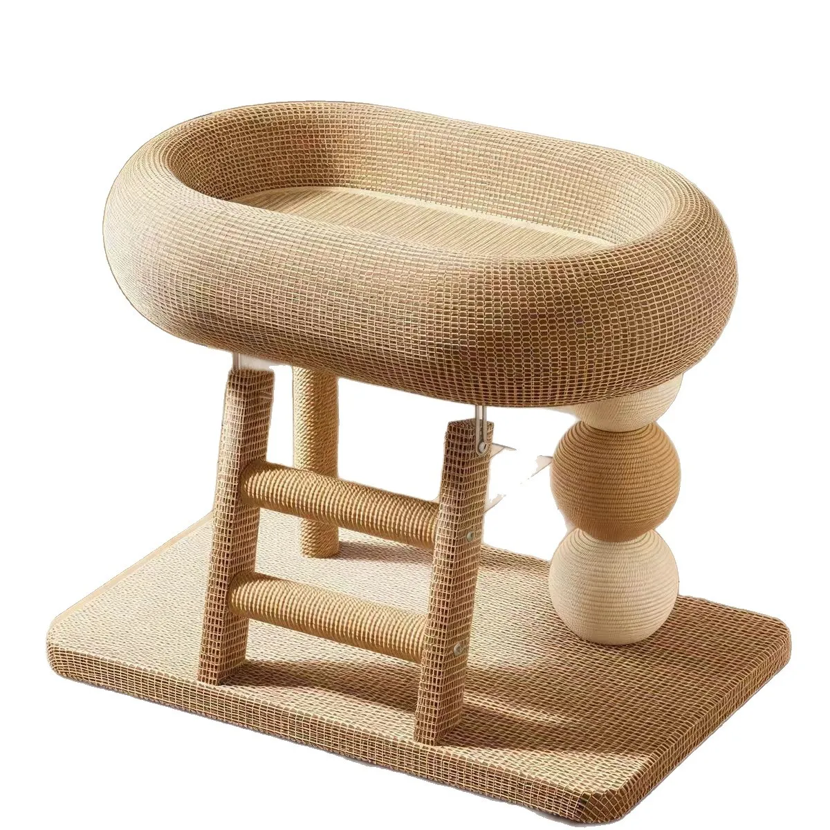 Árbol rascador para gatos todo en uno con sisal y cama acogedora - imagen 5