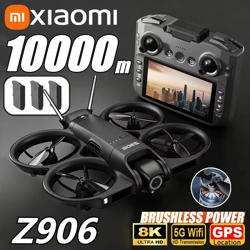 Dron Xiaomi Z906 4K HD con Pantalla Grande de 4.3 Pulgadas, Control Remoto Inteligente para Evitar Obstáculos, Plegable, con GPS 5G
