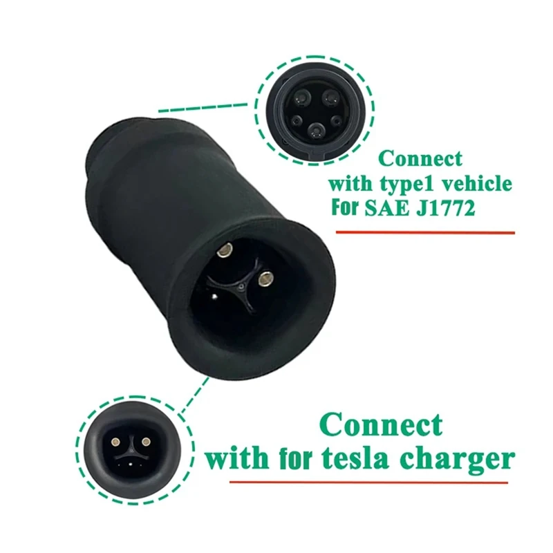 60A For Tesla To Type1 Adaptor For SAEJ1772 Type1 Vehicles Charging For Tesla To J1772 Electric Vehicle Charger Adapter Durable