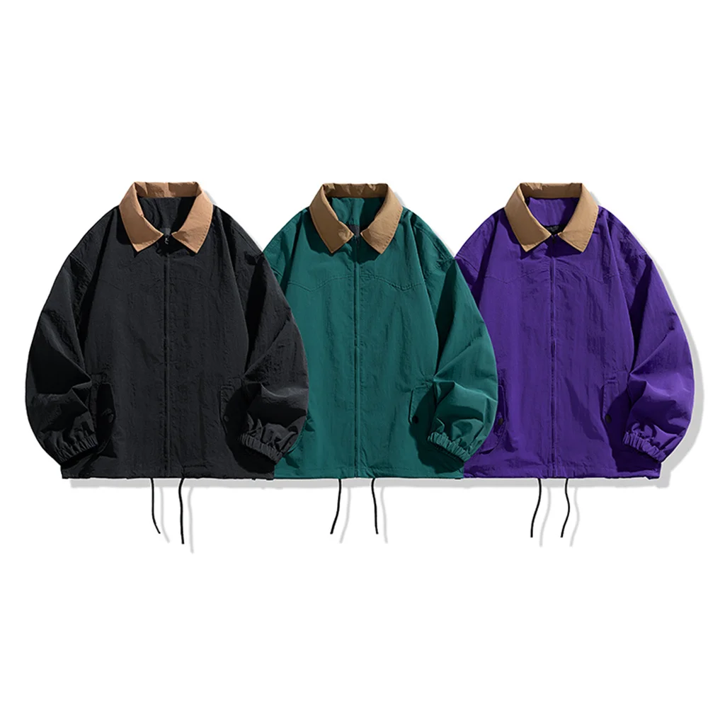 

Новый осенний дизайн 2025, куртка с цветными блоками и воротником с лацканами, это ретро и модное мужское свободное и универсальное пальто.