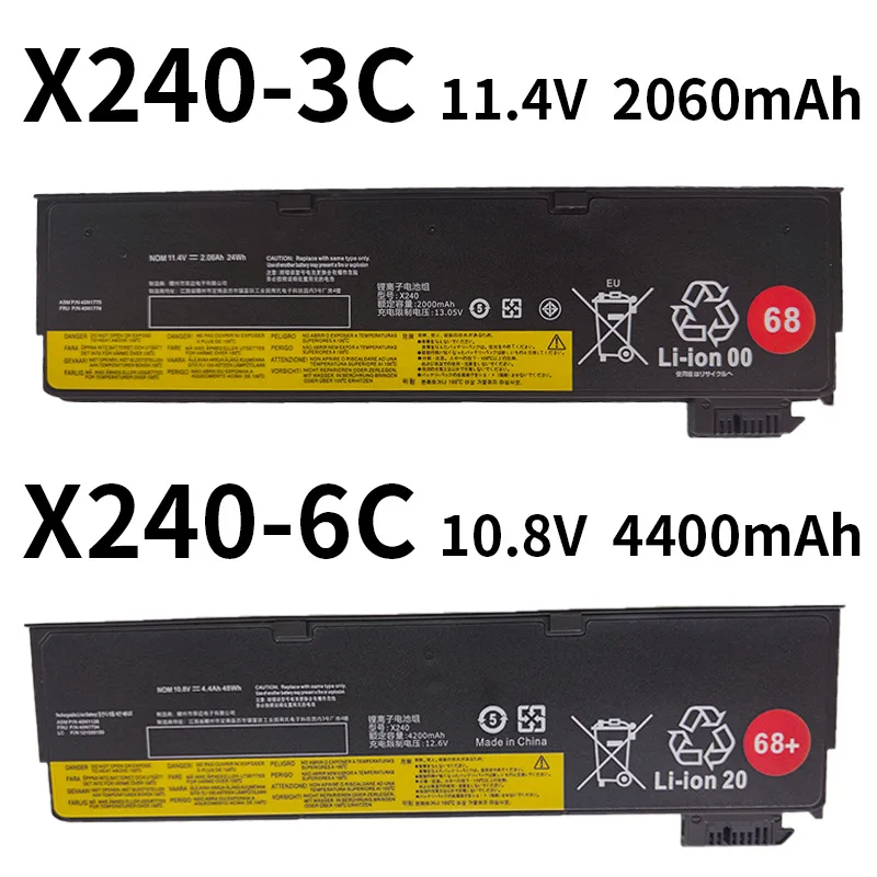 45N1128 45N1125 68/68+ Laptop Battery for Lenovo ThinkPad X240 X250 T440 T440i T450 T450S T460P T470p L450 X260 X270 T550 W550S