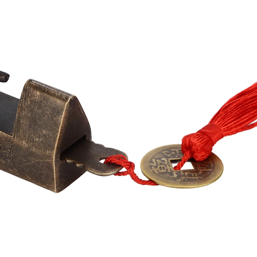 Durable Brass Antique Chinese Padlock Heavy Exquisite Chinese Style Padlock Vintage Padlock Box Cabinets