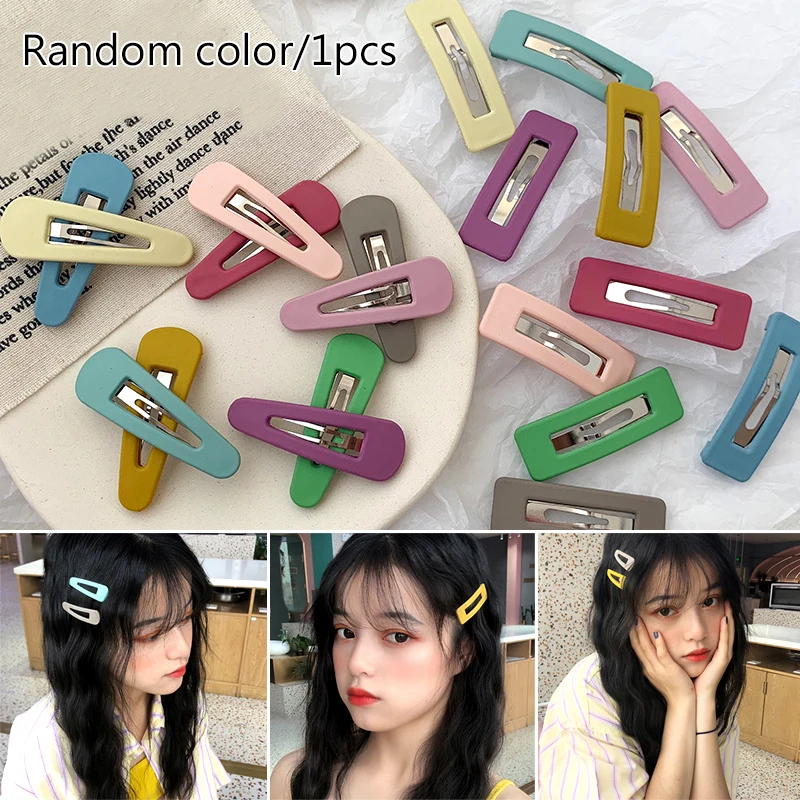 Korean Sweet Girls Snap Hair Clips Bangs Fixed Side Clip Barrettes Styling Accessories Candy Color BB Hair Clips