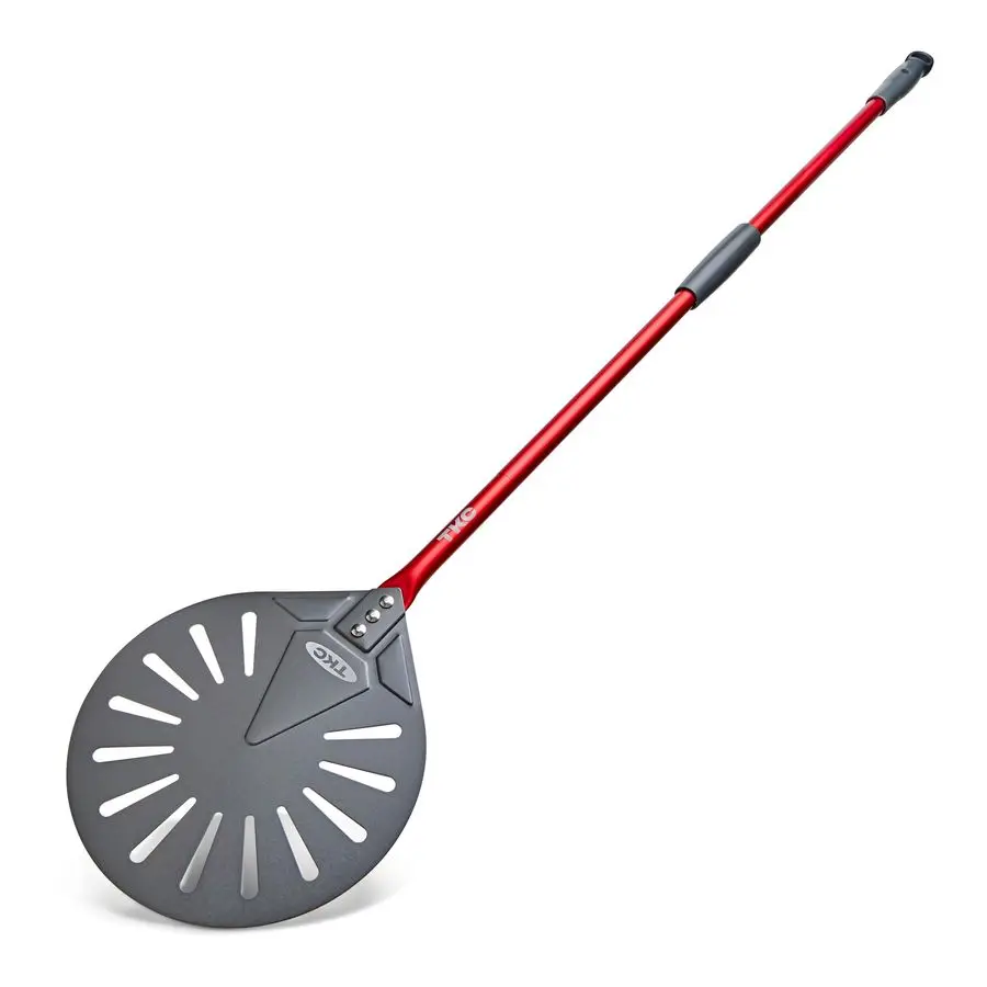 

9 Perforated Pizza Peel, Professional Aluminum Pizza Turning peel, Long Handle Metal Pizza Spatula for Indoor and Outdoor, Light