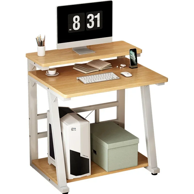 Official New Small Computer Desk Desktop Double-La Mini study Home  Mobile Bedside Table Net Class Simple Apartment