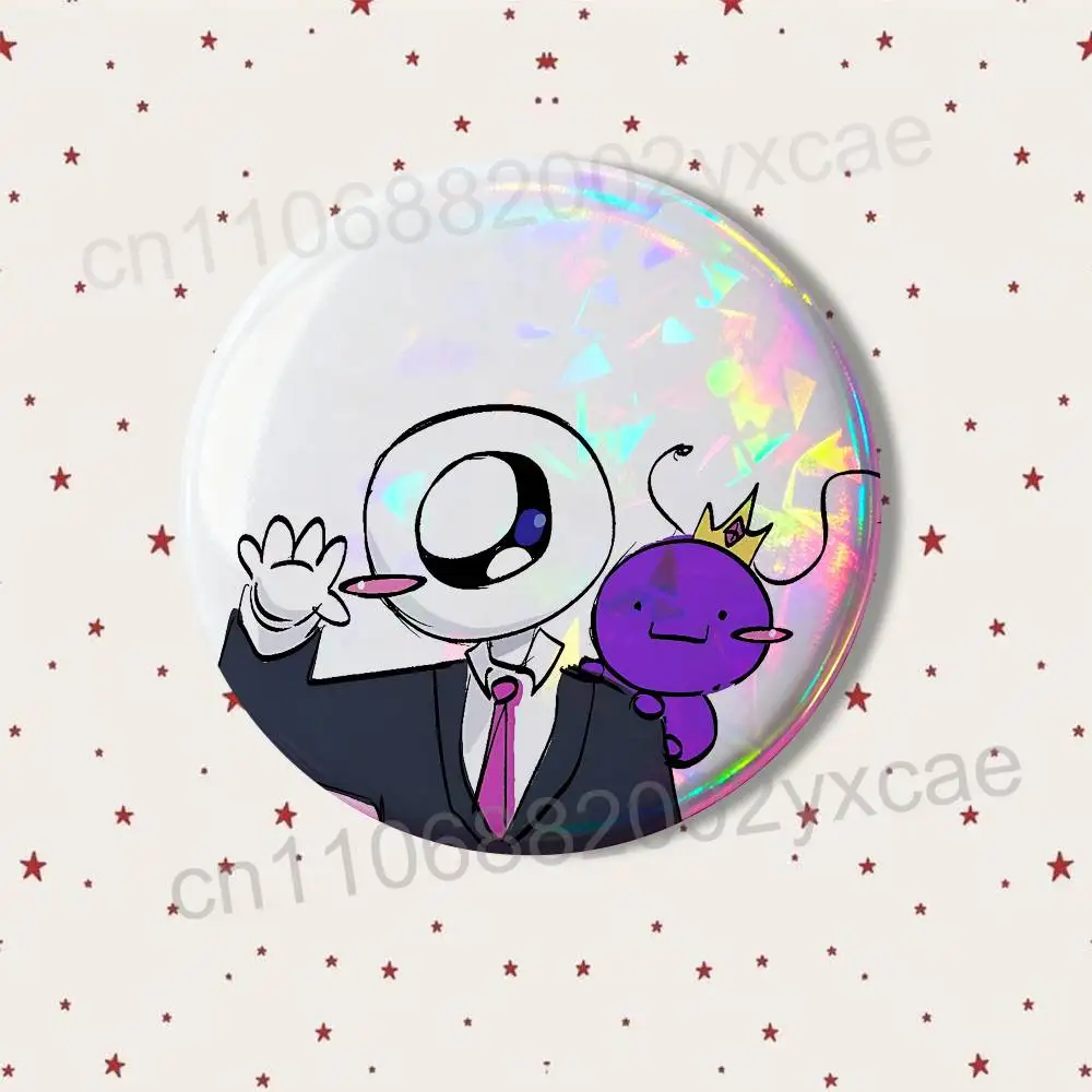 Game Egg Tax Duo Wemmbu Eggchan Laserreflektierende runde Abzeichen, Anstecknadeln, Taschen, Kleidungsdekorationen, Sammlerstücke, Geschenke für Freunde – Detail 15
