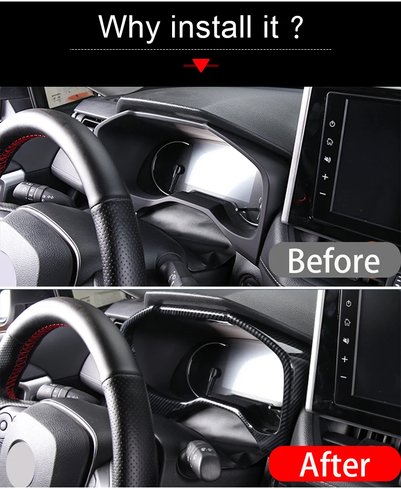 Für Toyota RAV4 XA50 2019 2020 2021 2022 2023 2024 2025 Hybrid-Auto Armaturenbrett-Display-Messgerät Tachometer-Abdeckung Zubehör – Detail 3