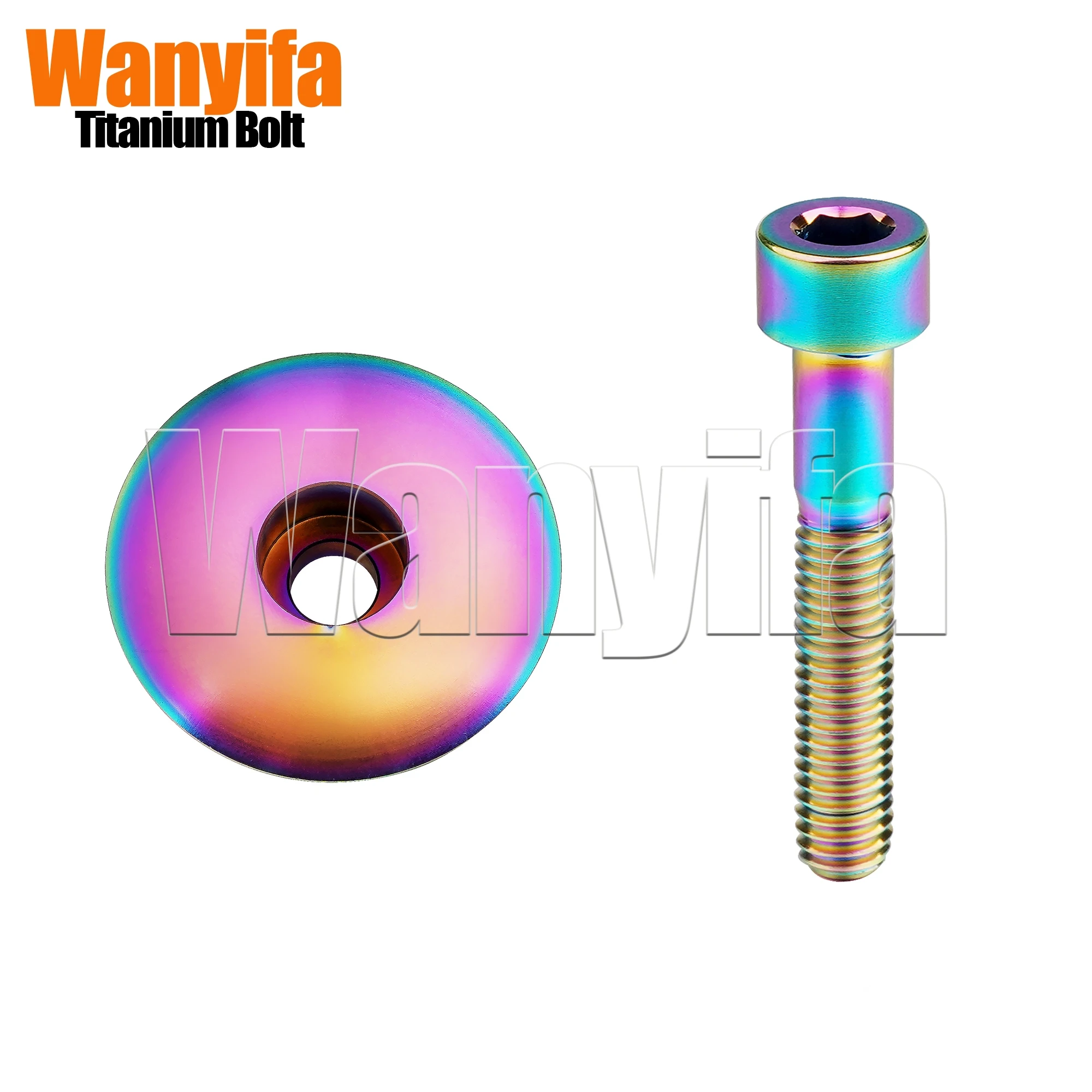 Wanyifa Bicycle Headset Top Cover Titanium Alloy Steerer Fork Tube Headset Cap Cover with Bolt