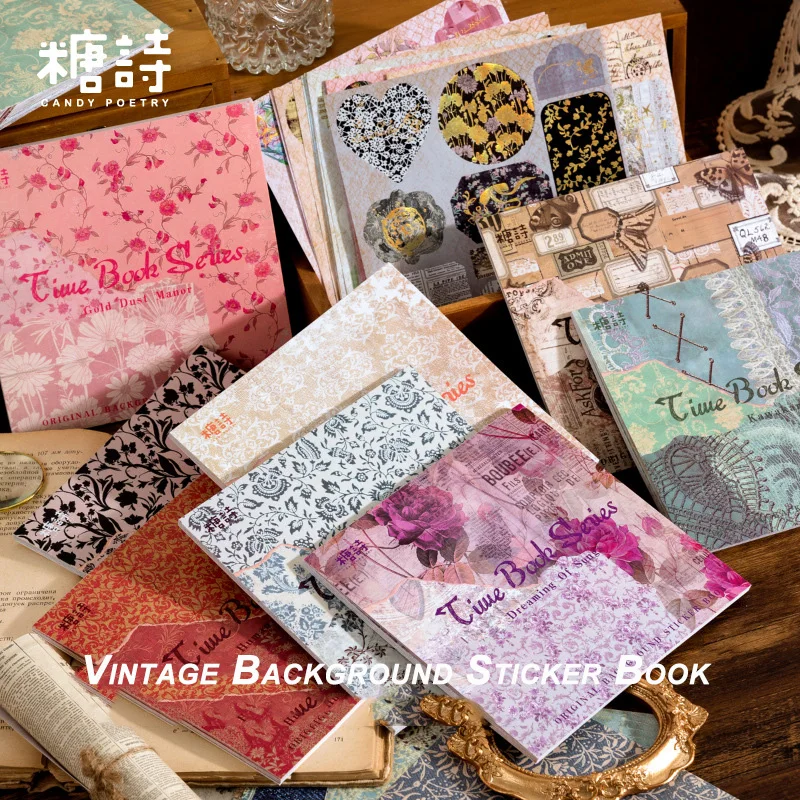 20 Pcs Retro Literary Fresh Background Journal Decoration Sticker Book DIY Scrapbooking Base Collage Stickers Kawaii Stationery