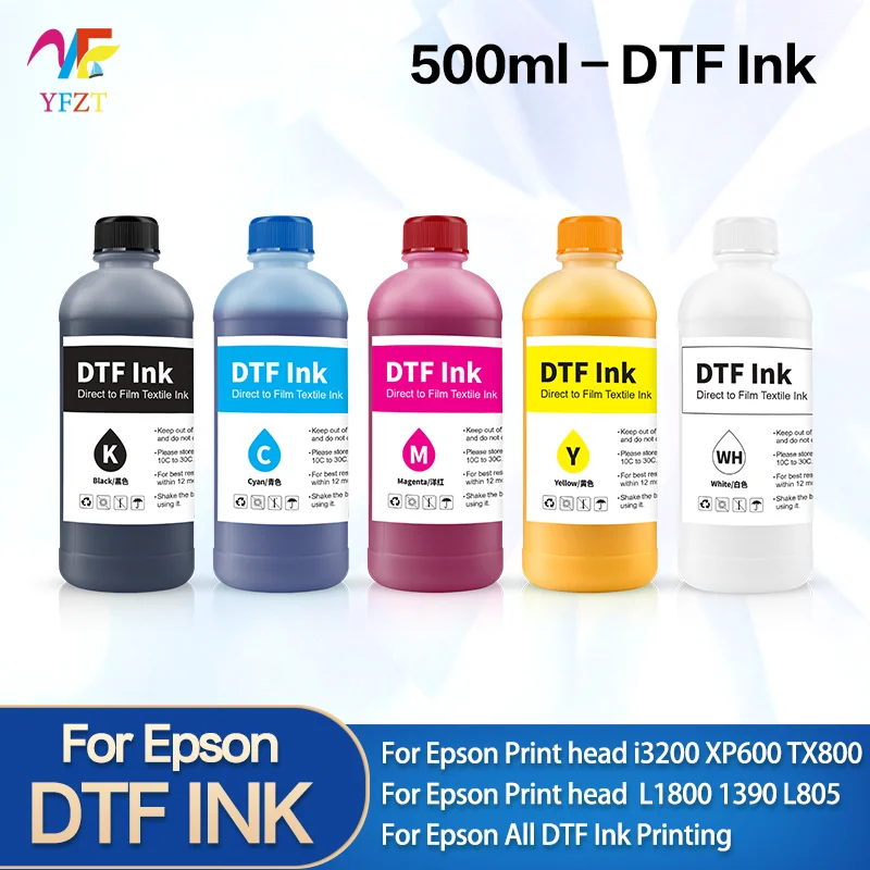 500ML For EP-DTF Ink Direct to Transfer Film Ink For Epson Print head i3200 XP600 TX800 L1800 1390 L805 All DTF Ink Printing