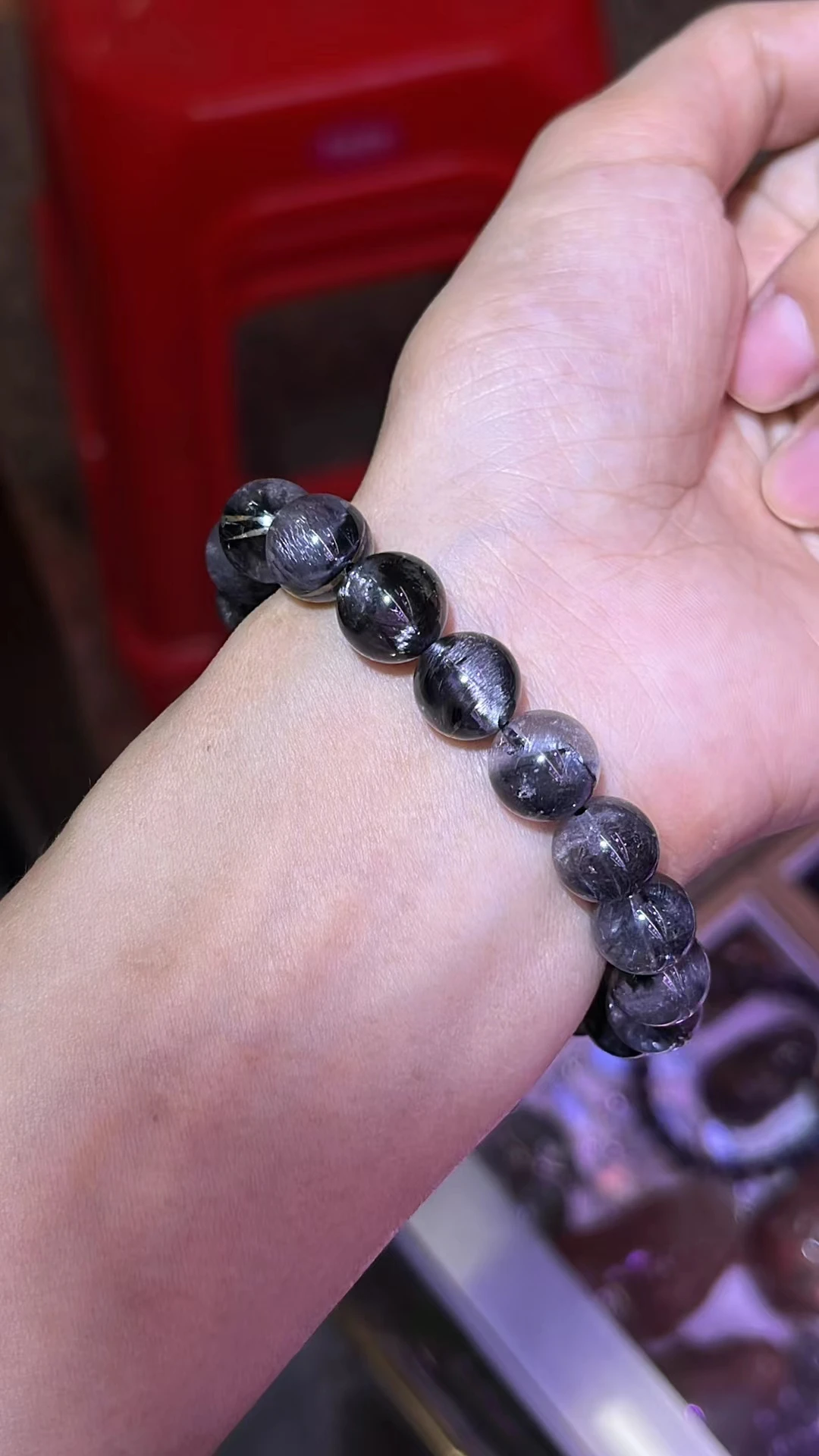 10mm Natural Black Brookite Platinum Rutilated Quartz Bracelet Women Man Gift Round Beads Brookite Crystal Jewelry AAAAAA