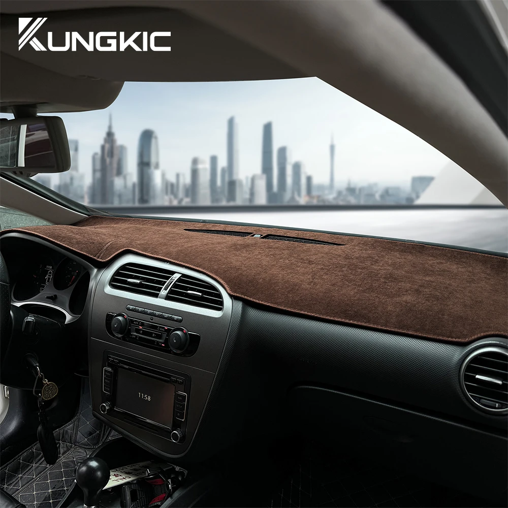For Seat Leon 2005 2006 2007 2008 2009 2010 2011 2012 Sunshade Mat Flannel Dashmat Carpet Anti-Slip Pad Interior Accessories