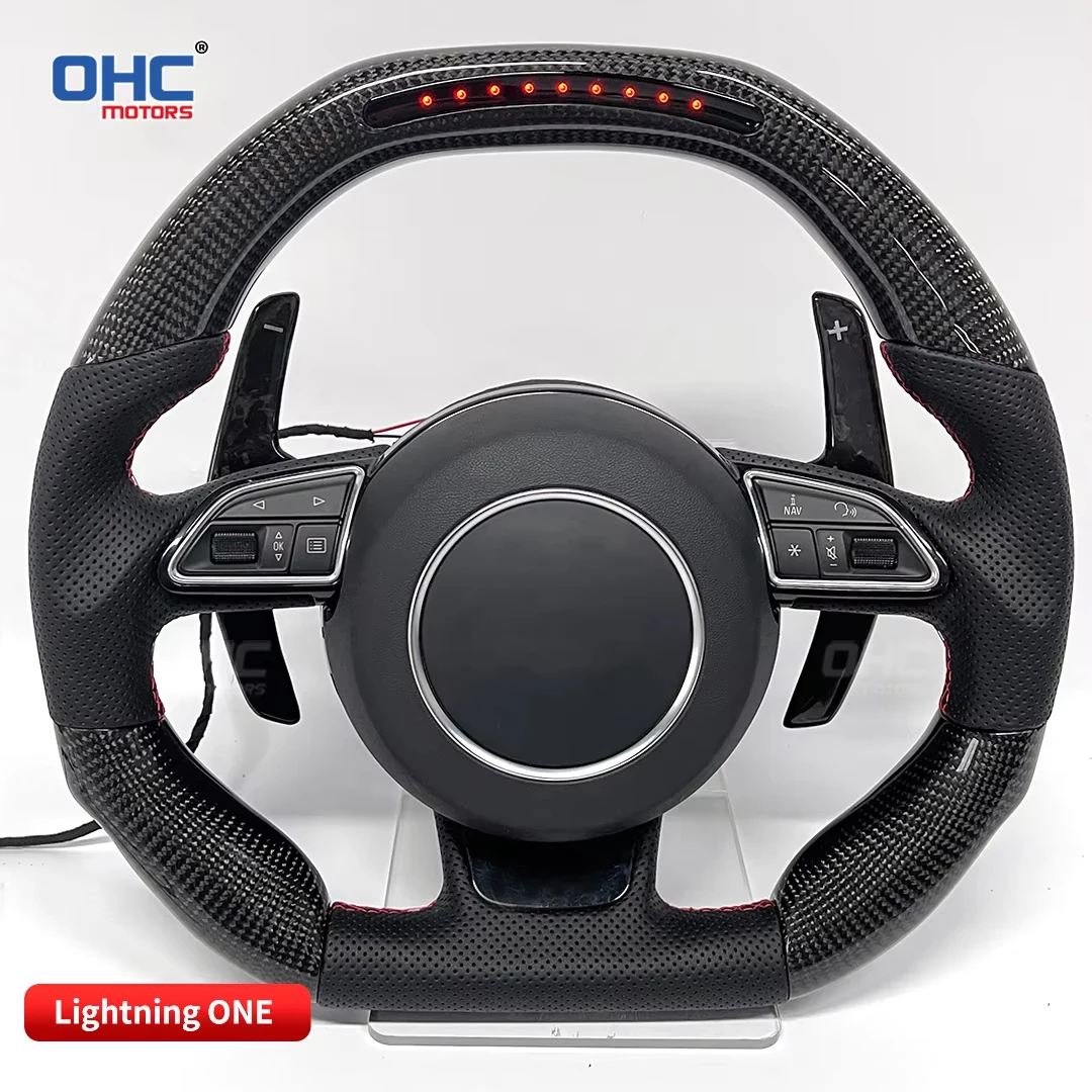 

Светодиодный гоночный руль OHC Motors, совместимый с Audi RS3 RS4, индивидуальное рулевое колесо, индивидуальное рулевое колесо без подушки безопасности