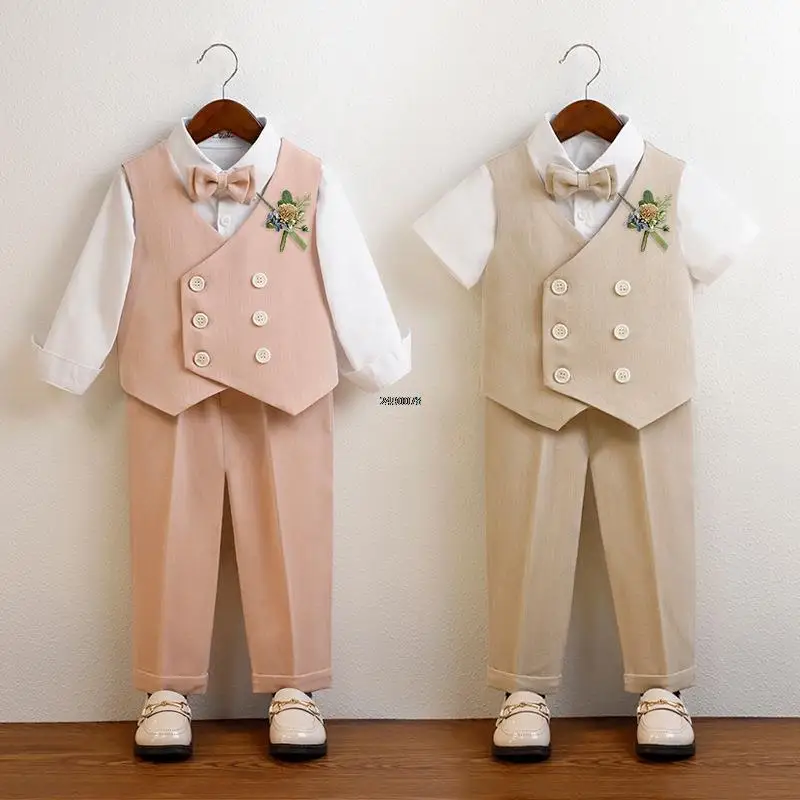 

Children'S Day Performance Suit Gentleman Boys Formal Wedding Dress Prince Kids Photography Suit Baby Birthday Ceremony Costume